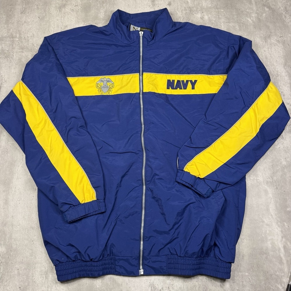 Vintage US Navy Windbreaker Mens Size Medium Two Tone Skater
